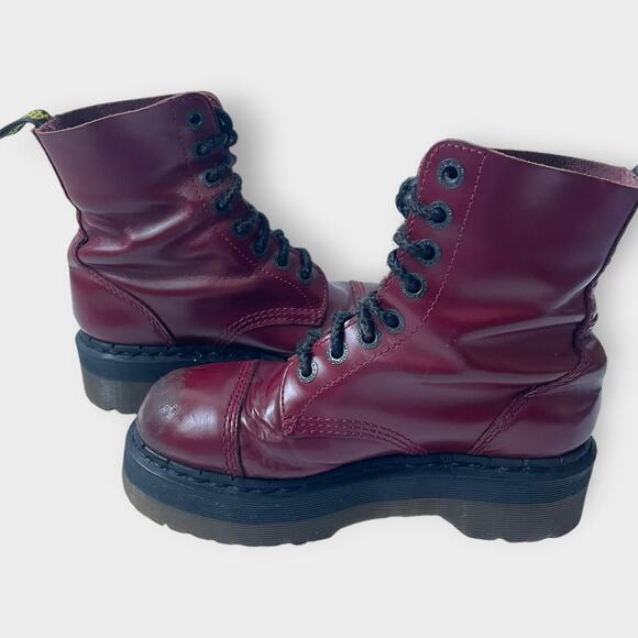 Dr. Martens Crazy Bomb Platform Boot Red Leather Cap Toe US Size 6 UK Size 4 - Picture 8 of 13